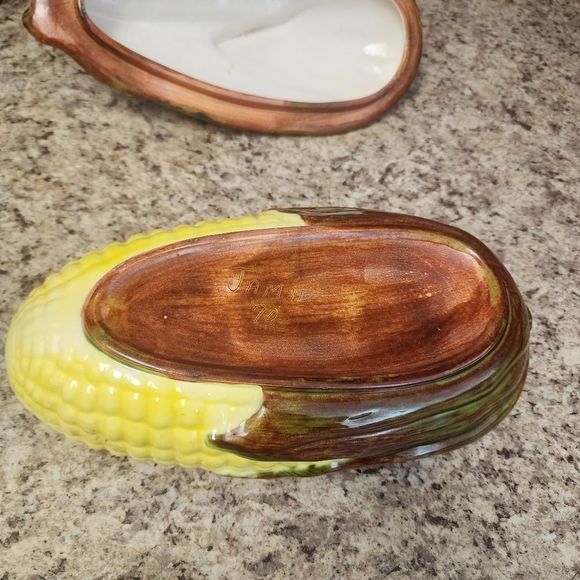Vintage Ceramic Corn Cob Soup Tureen Server - Picture 6 of 11
